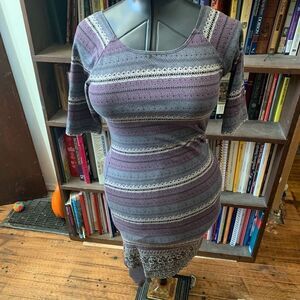 Free People Intimately boho striped scoop neck M bodycon dress